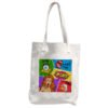 mochilas, totes, bolsas-130 Bolsa tote blanca con estampado