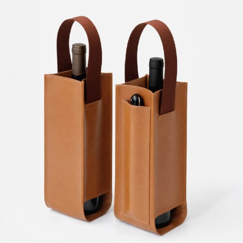 Porta botella de piel